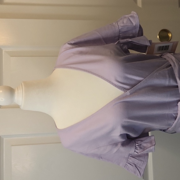 NWT Just Fab Orchid Ruffle Wrap Dress Size S - Picture 2 of 11